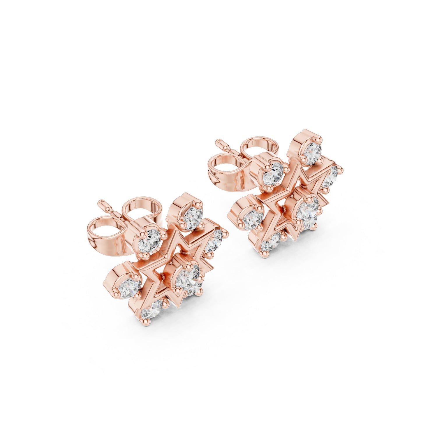 Round Cluster Lab Grown Diamond Earrings