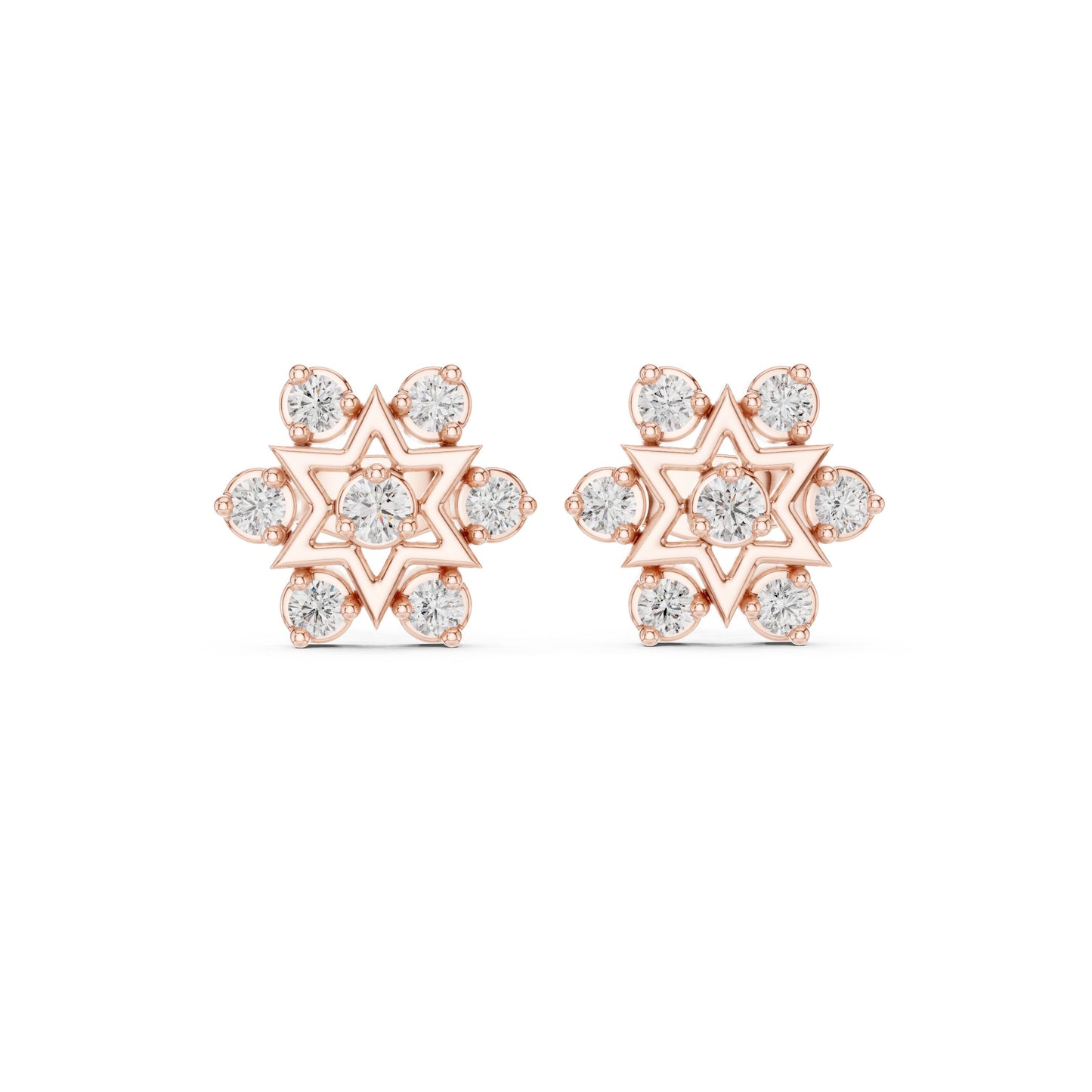 Round Cluster Lab Grown Diamond Earrings