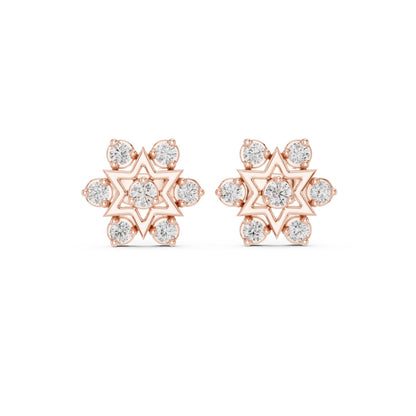Round Cluster Lab Grown Diamond Earrings