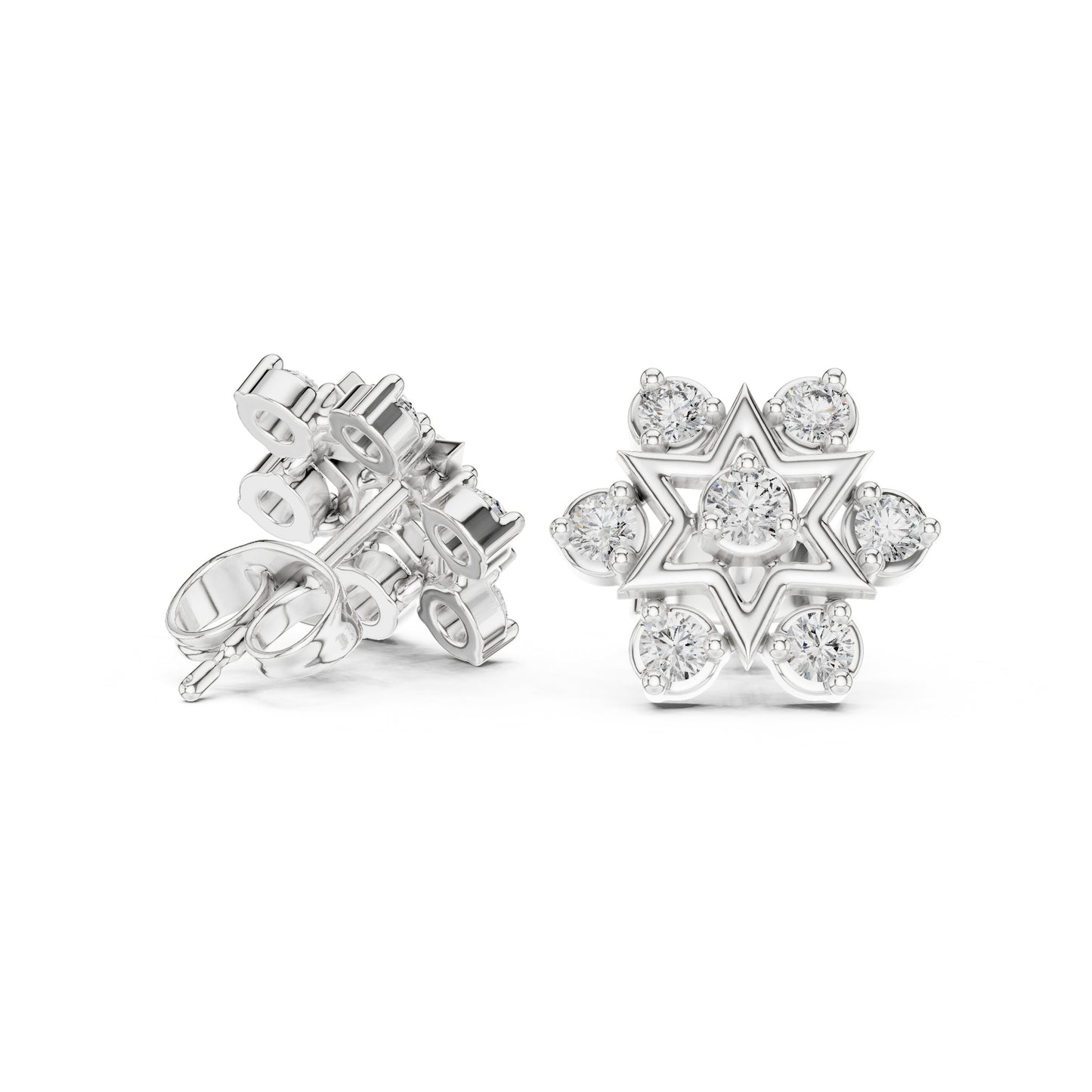 Round Cluster Lab Grown Diamond Earrings
