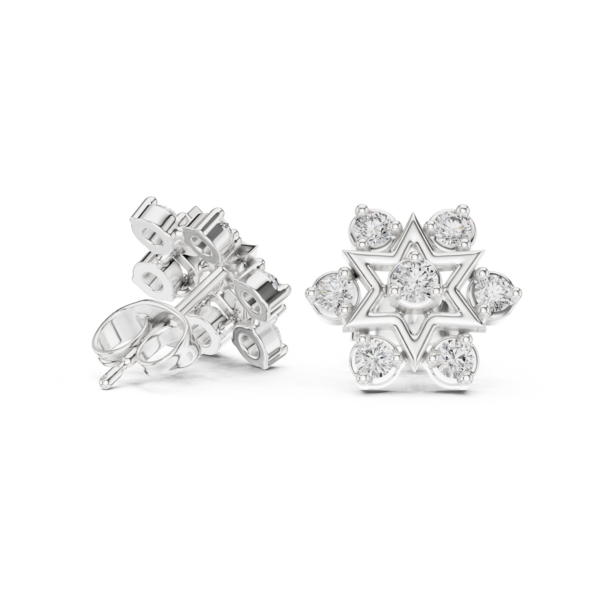 Round Cluster Lab Grown Diamond Earrings