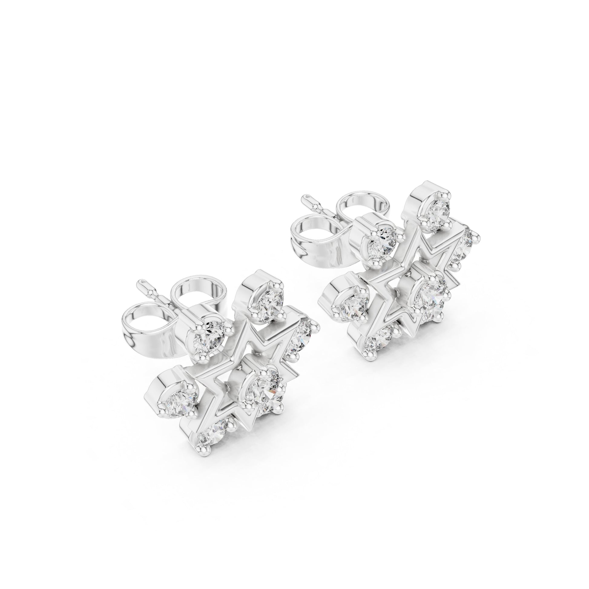 Round Cluster Lab Grown Diamond Earrings