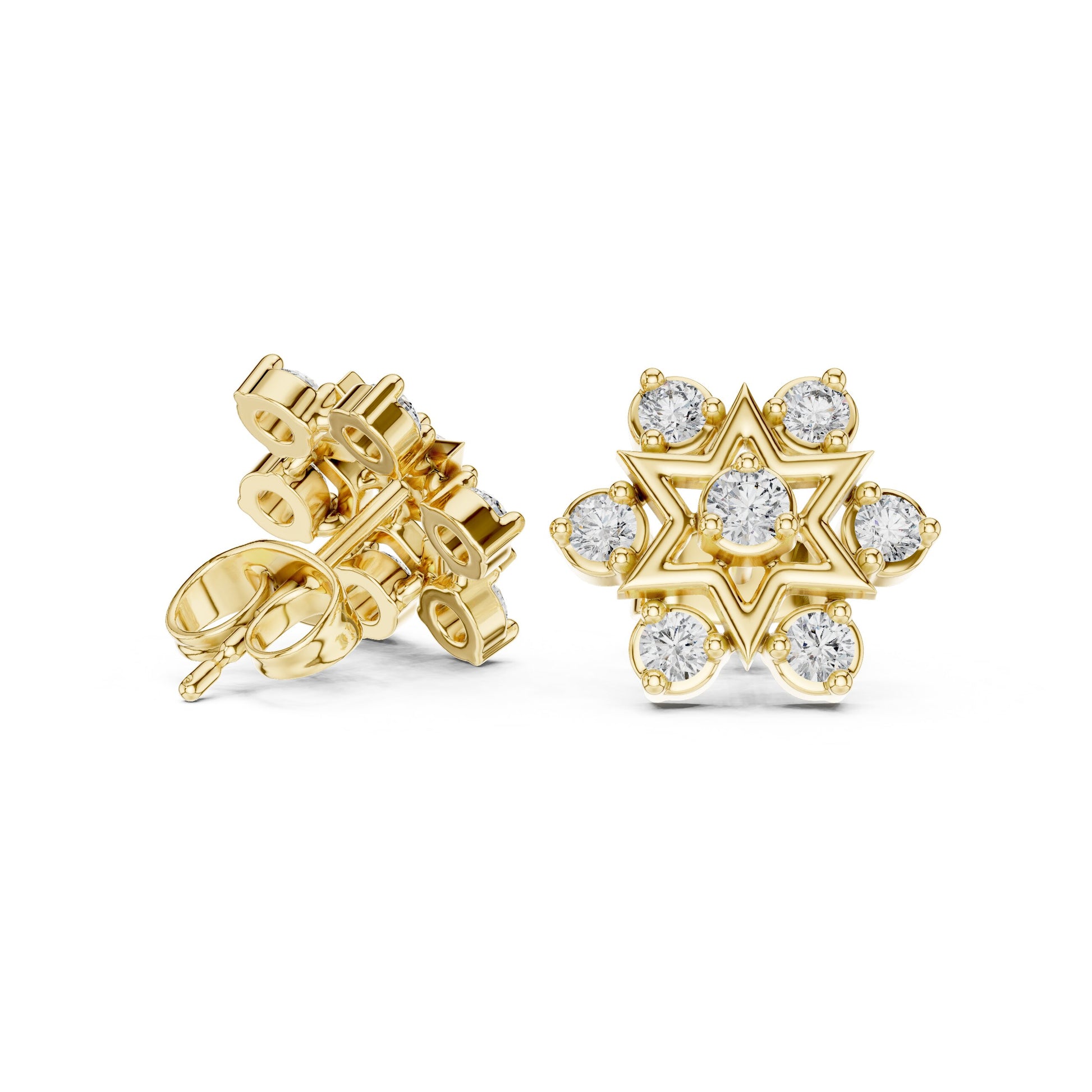 Round Cluster Lab Grown Diamond Earrings