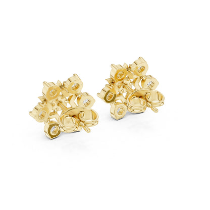 Round Cluster Lab Grown Diamond Earrings