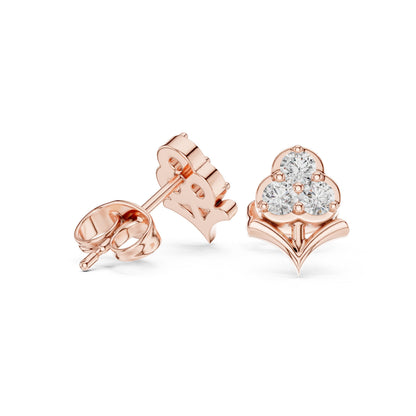 Round Stud Lab Grown Diamond Earrings