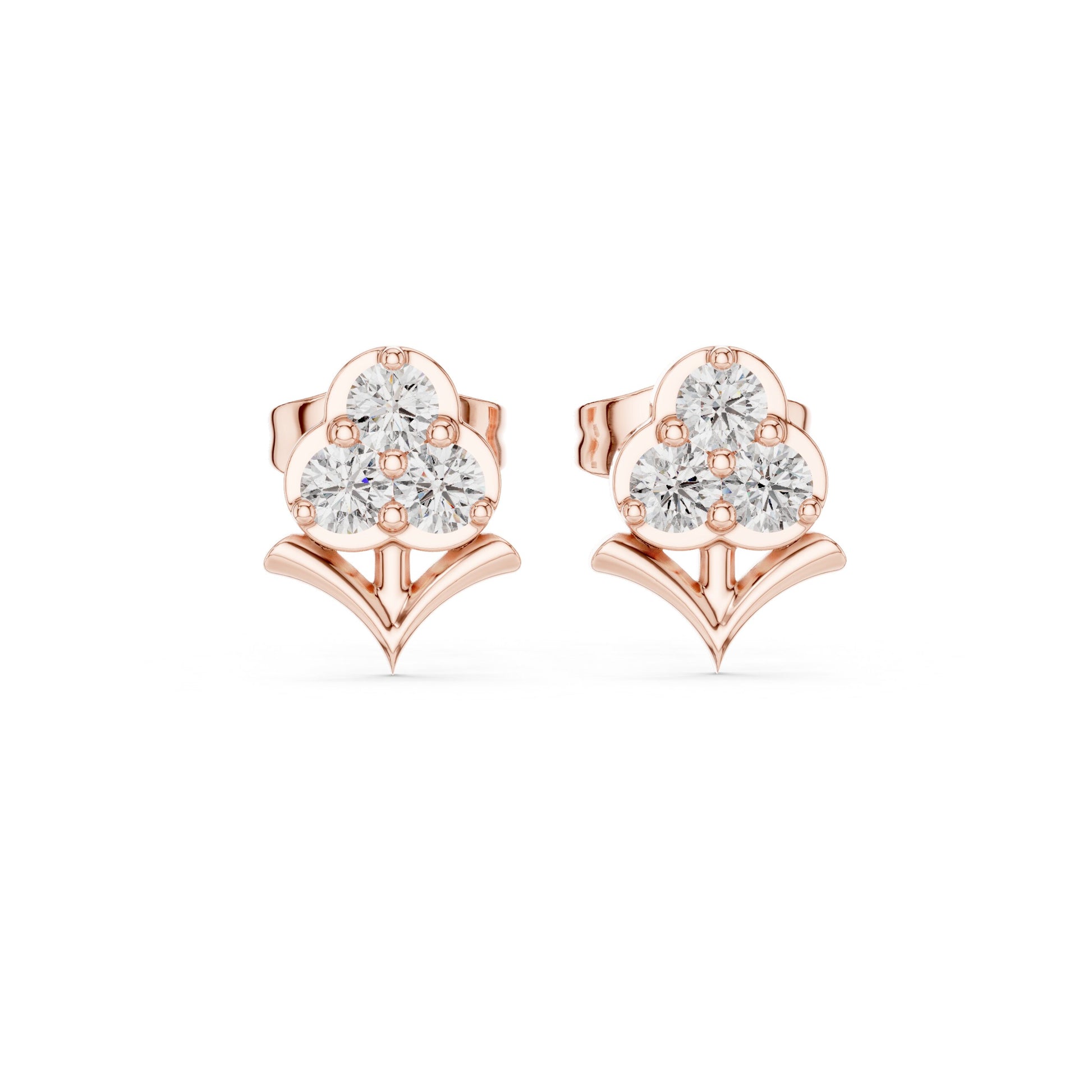 Round Stud Lab Grown Diamond Earrings