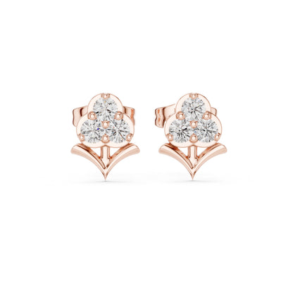 Round Stud Lab Grown Diamond Earrings