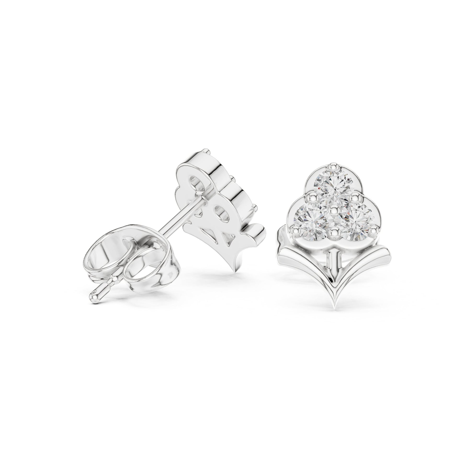 Round Stud Lab Grown Diamond Earrings