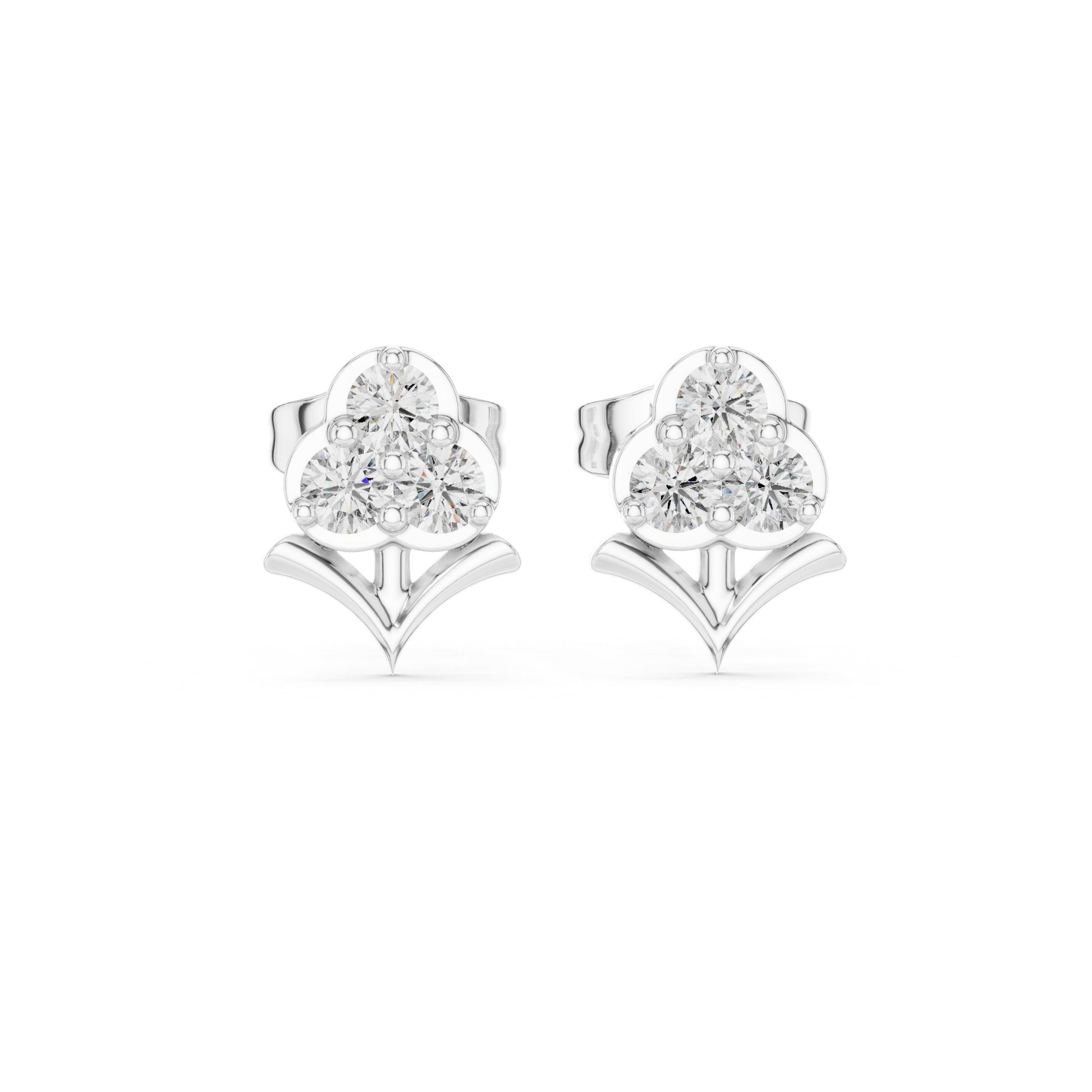 Round Stud Lab Grown Diamond Earrings