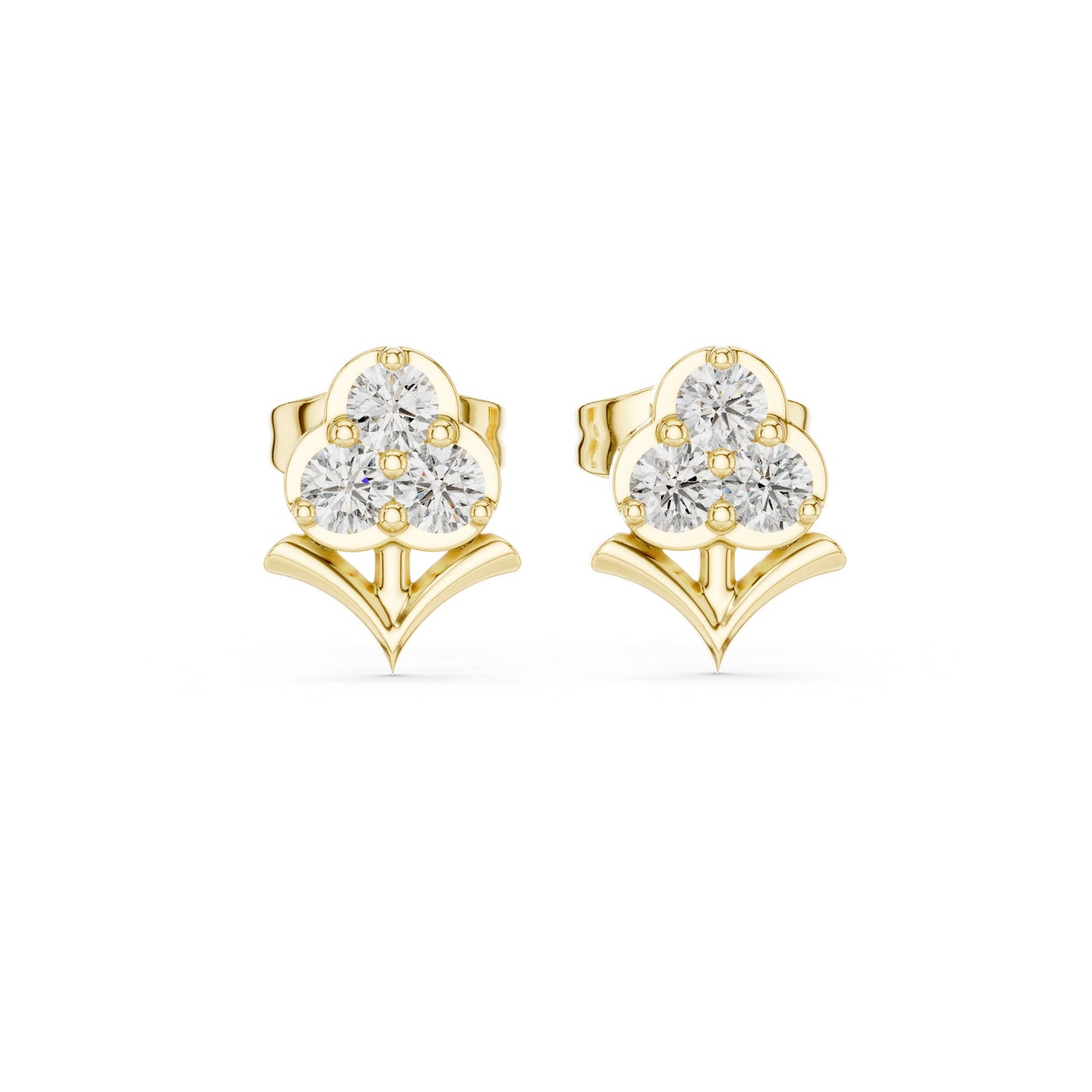 Round Stud Lab Grown Diamond Earrings