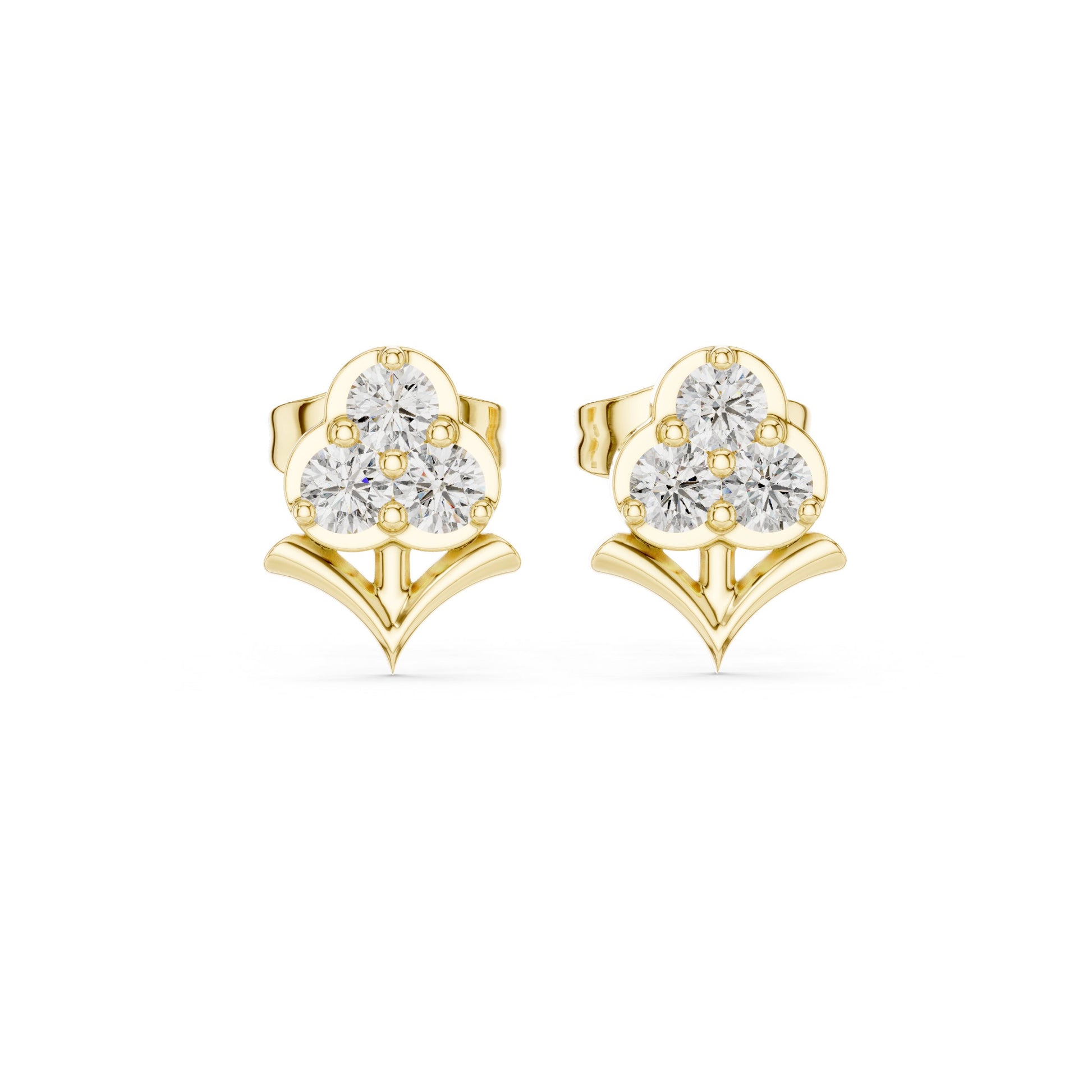 Round Stud Lab Grown Diamond Earrings