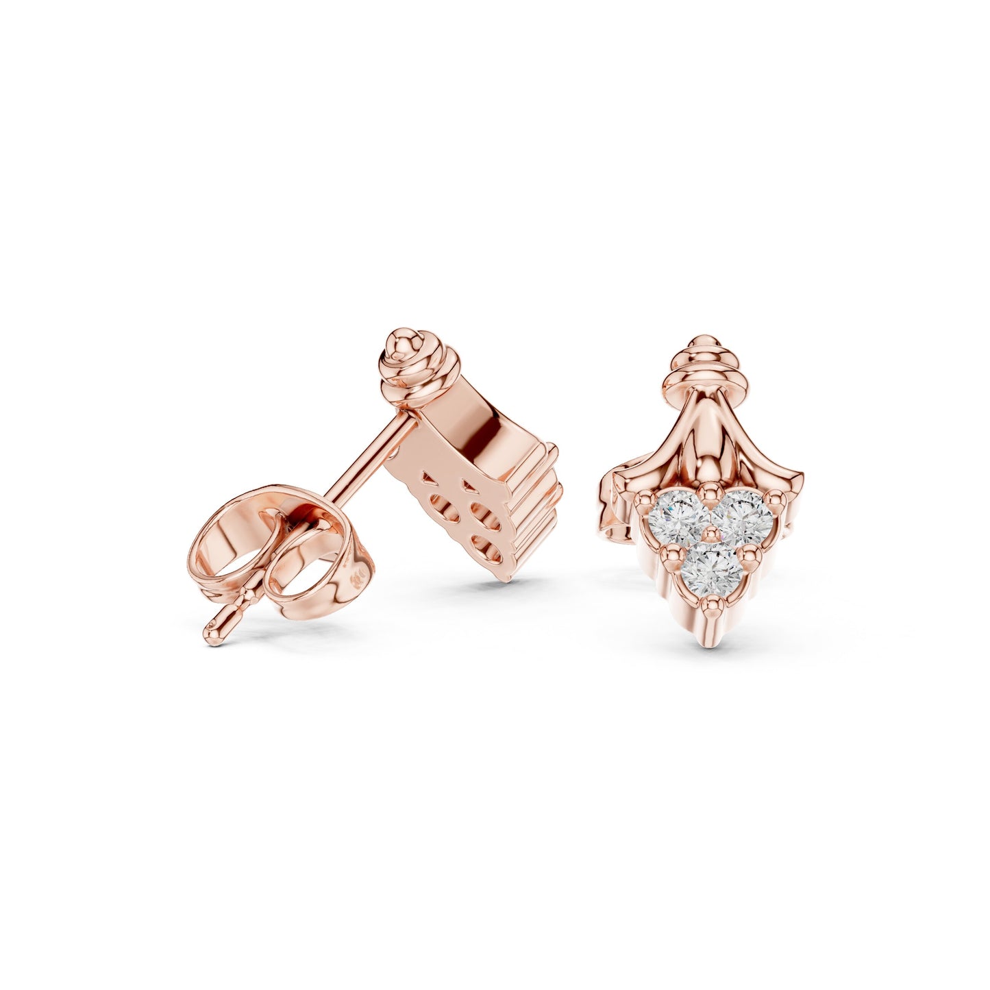 Round Stud Lab Grown Diamond Earrings