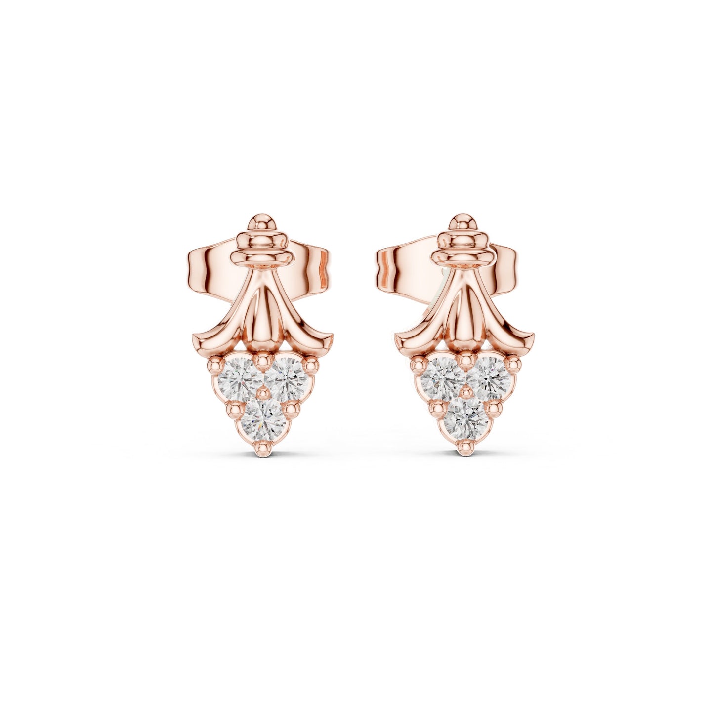 Round Stud Lab Grown Diamond Earrings
