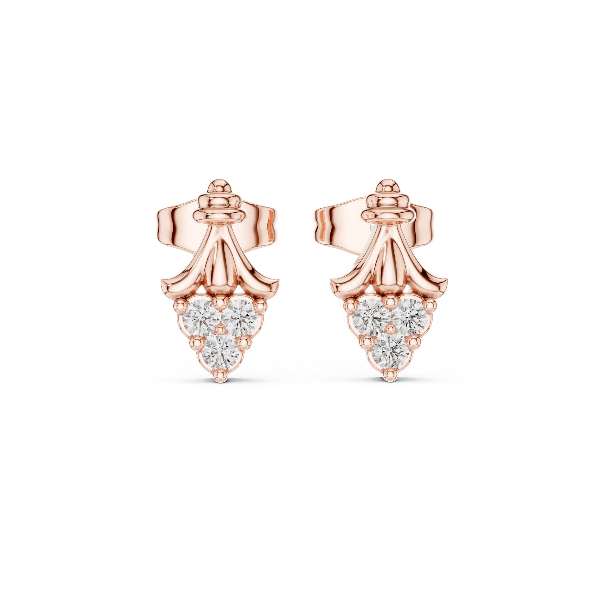Round Stud Lab Grown Diamond Earrings