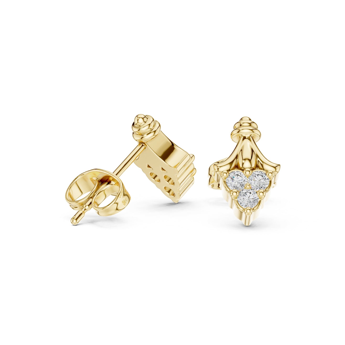 Round Stud Lab Grown Diamond Earrings