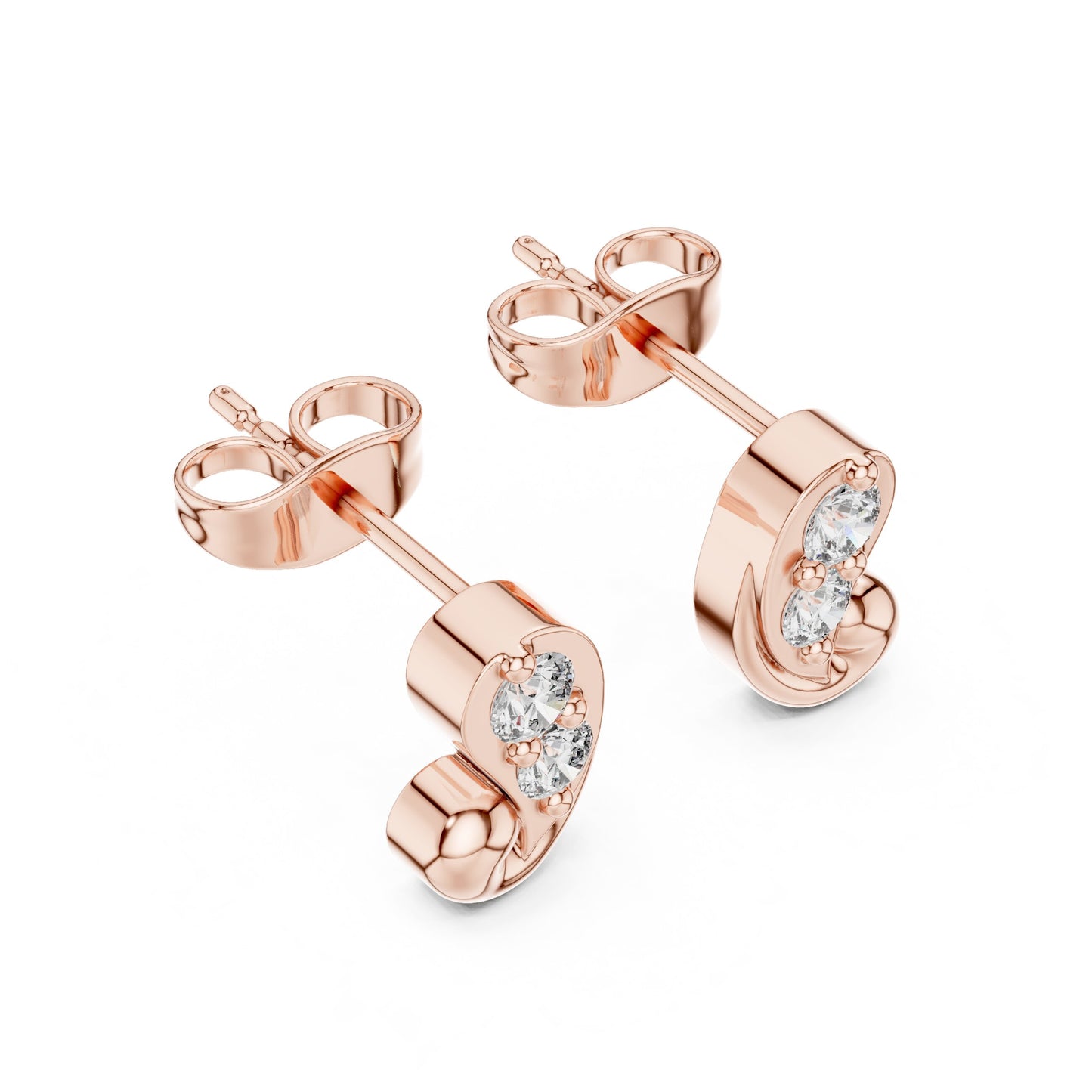 Round Stud Lab Grown Diamond Earrings