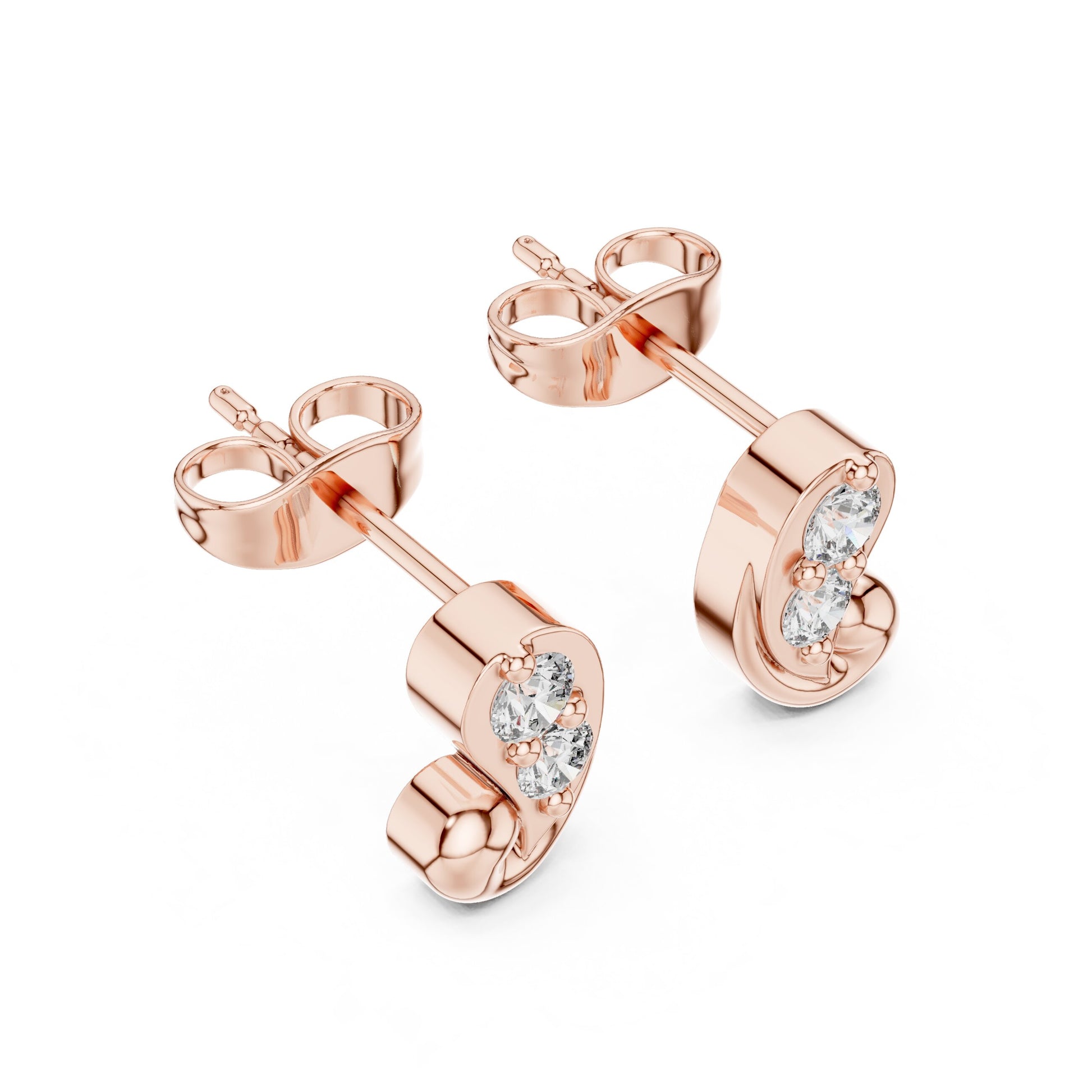 Round Stud Lab Grown Diamond Earrings