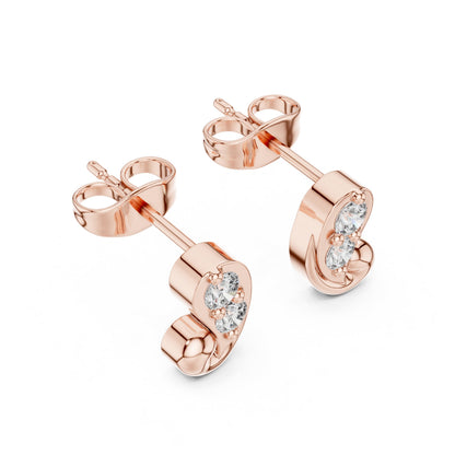 Round Stud Lab Grown Diamond Earrings