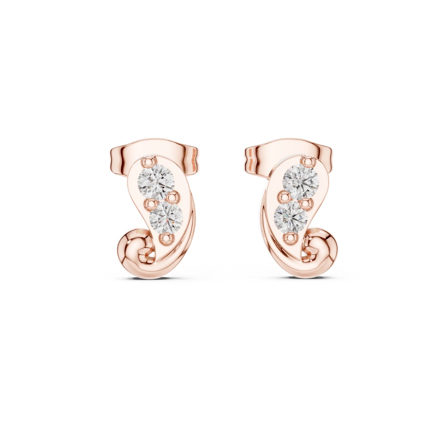 Round Stud Lab Grown Diamond Earrings