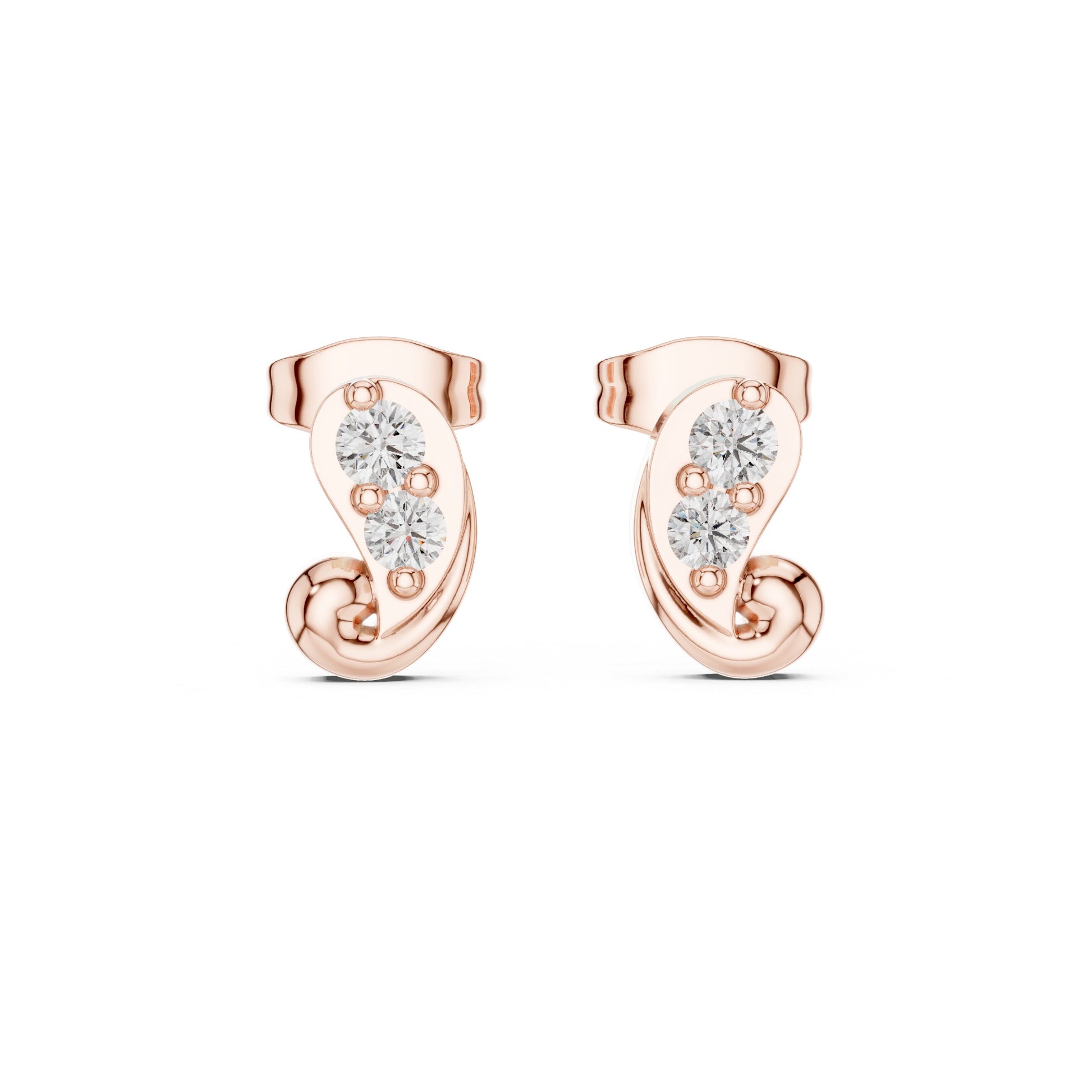 Round Stud Lab Grown Diamond Earrings