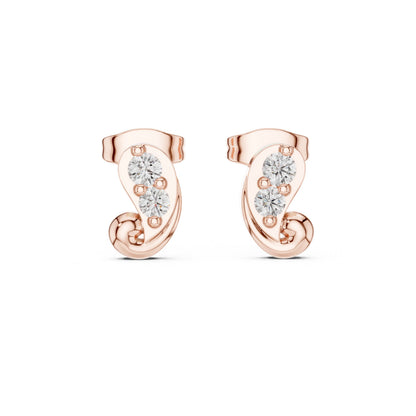 Round Stud Lab Grown Diamond Earrings
