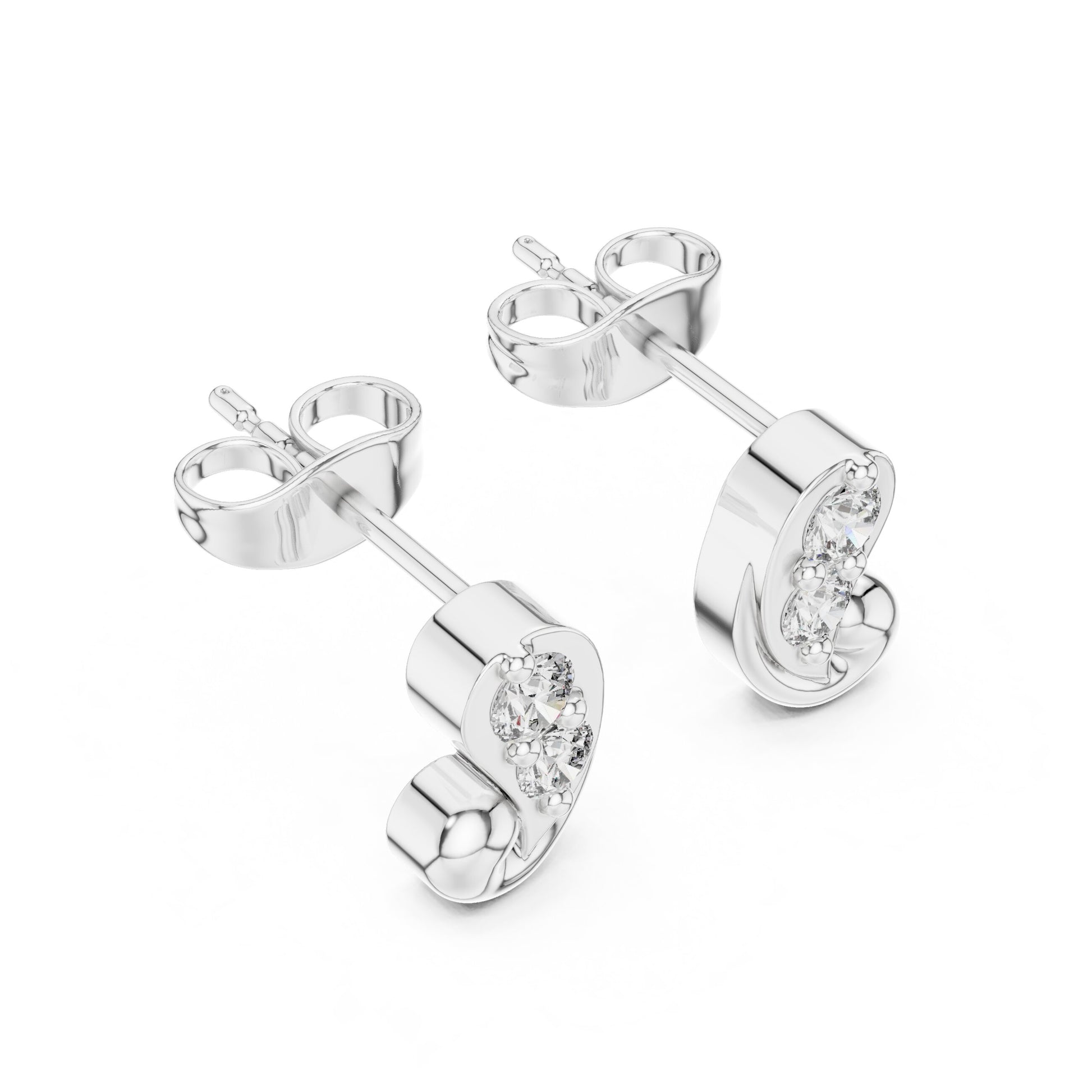Round Stud Lab Grown Diamond Earrings