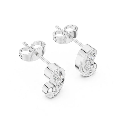 Round Stud Lab Grown Diamond Earrings