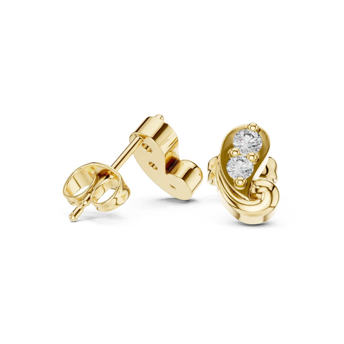 Round Stud Lab Grown Diamond Earrings