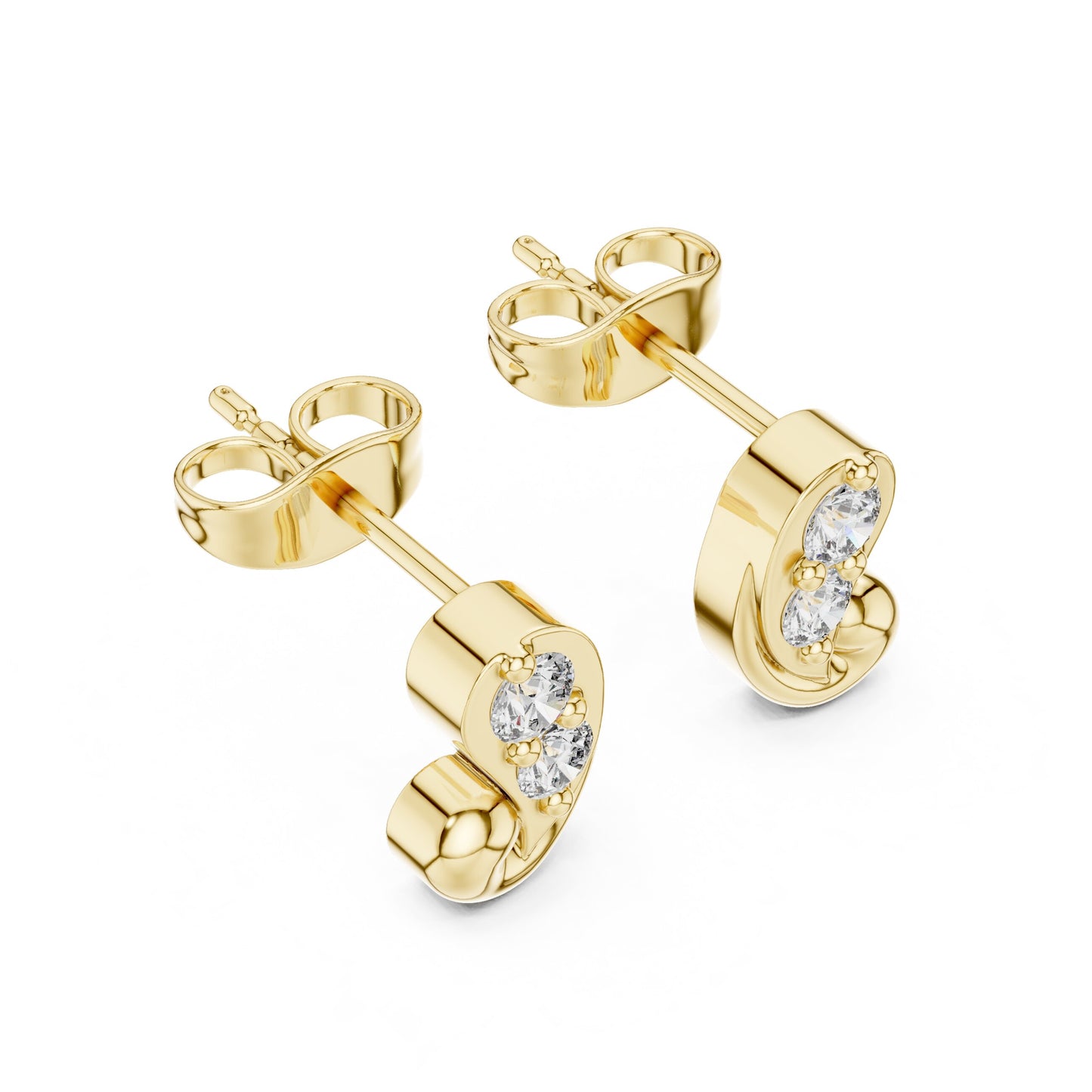 Round Stud Lab Grown Diamond Earrings