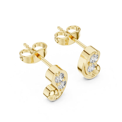 Round Stud Lab Grown Diamond Earrings