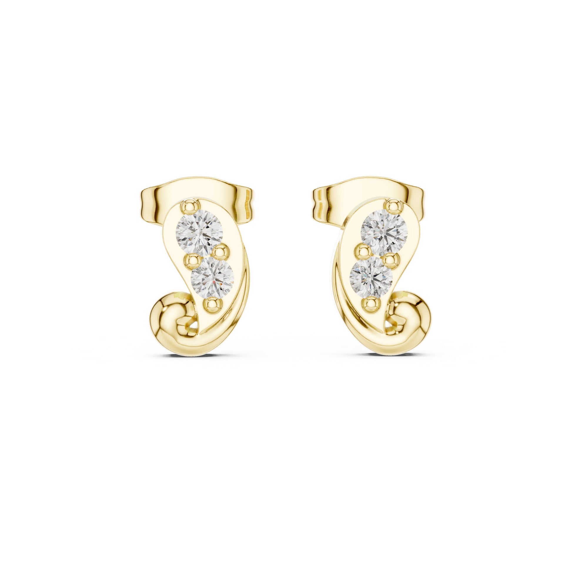 Round Stud Lab Grown Diamond Earrings