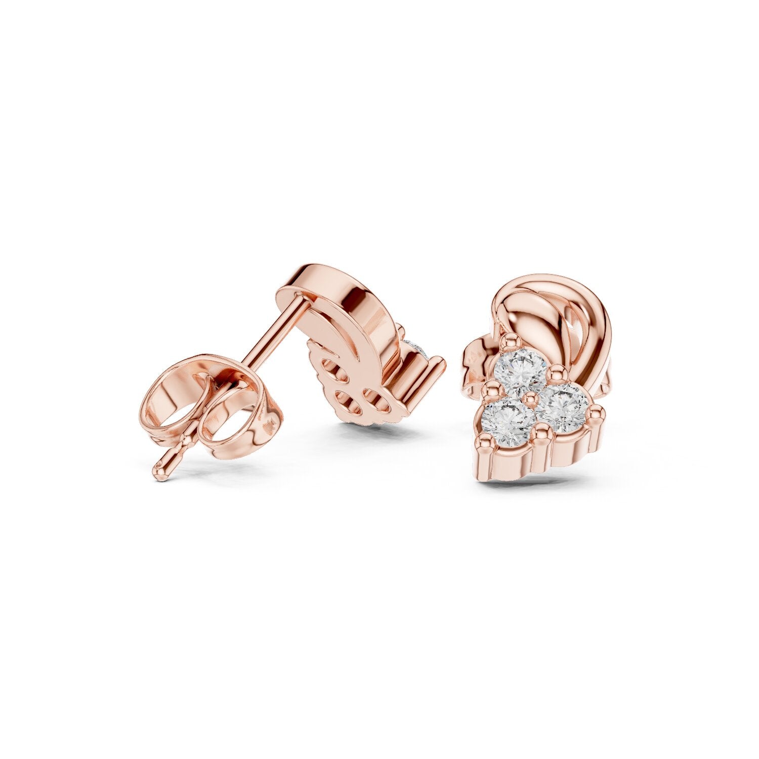 Round Stud Lab Grown Diamond Earrings