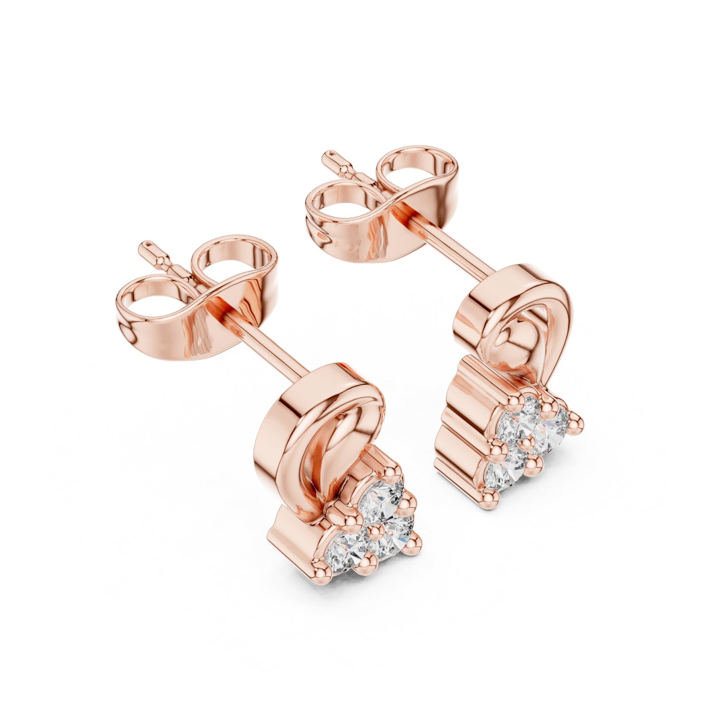 Round Stud Lab Grown Diamond Earrings