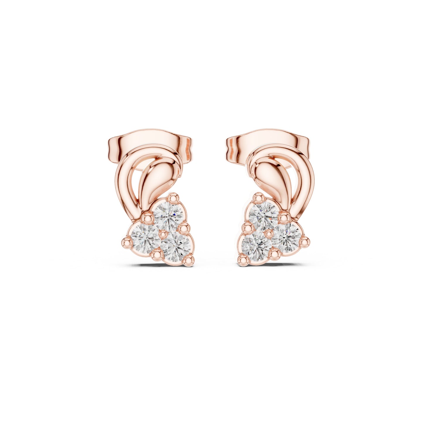 Round Stud Lab Grown Diamond Earrings