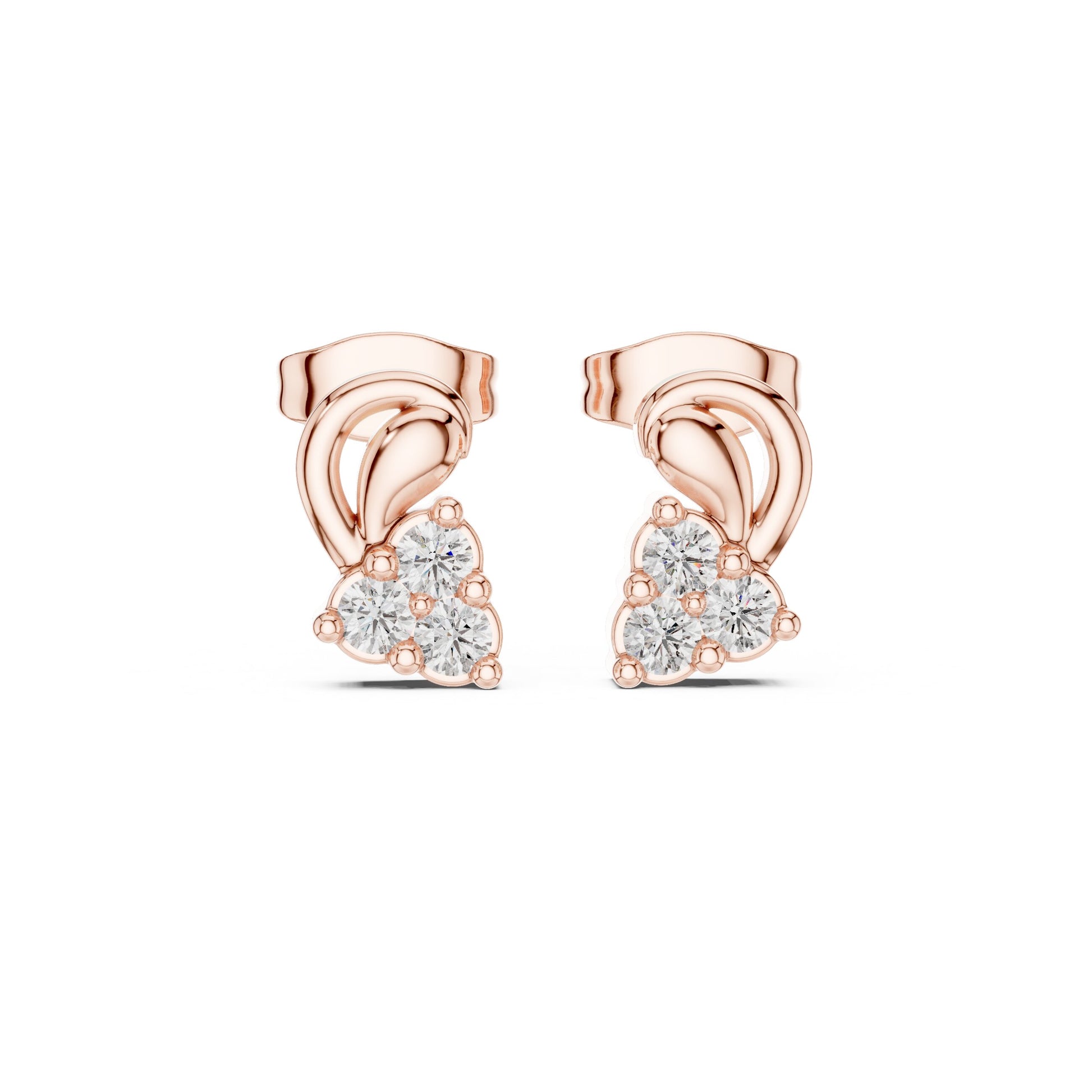 Round Stud Lab Grown Diamond Earrings