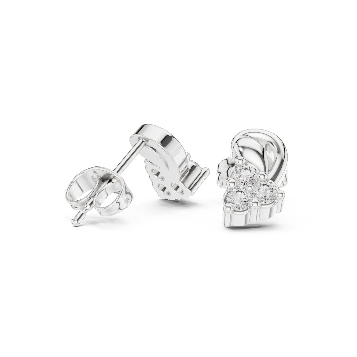 Round Stud Lab Grown Diamond Earrings