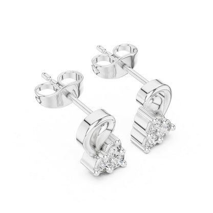 Round Stud Lab Grown Diamond Earrings