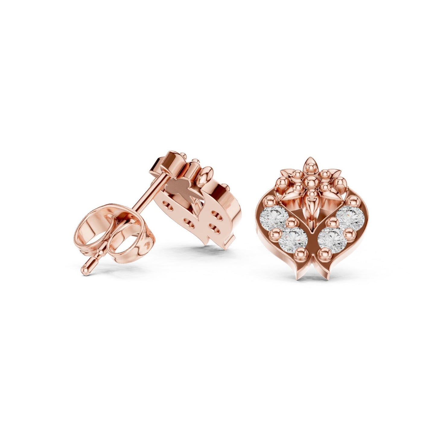 Round Cluster Lab Grown Diamond Earrings