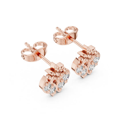 Round Cluster Lab Grown Diamond Earrings