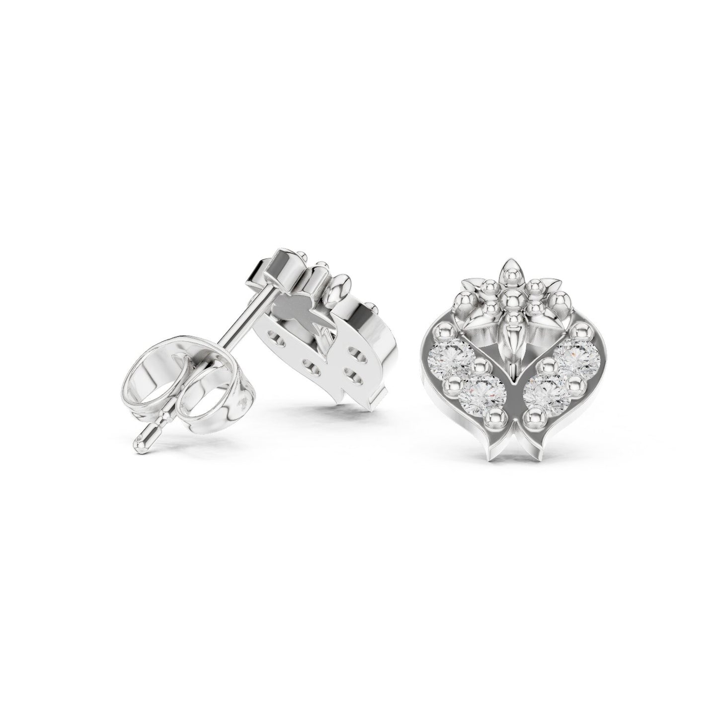 Round Cluster Lab Grown Diamond Earrings