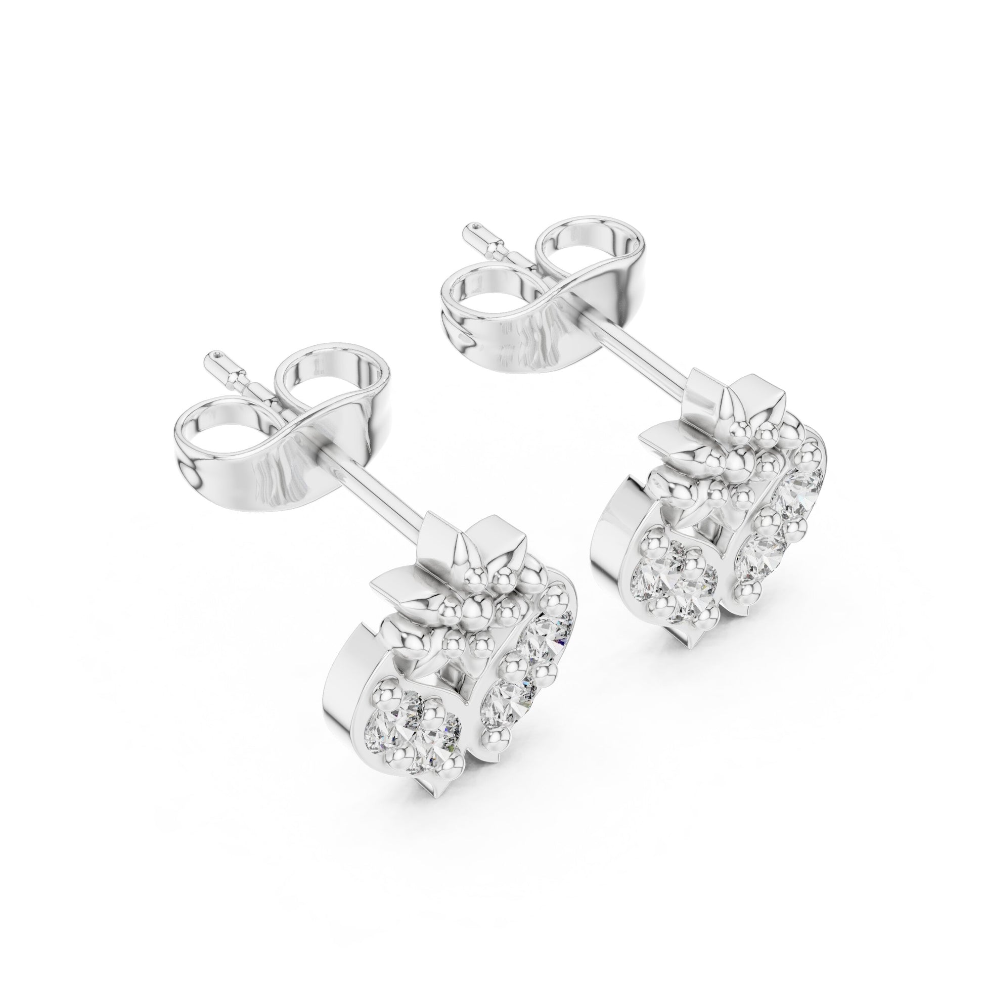 Round Cluster Lab Grown Diamond Earrings