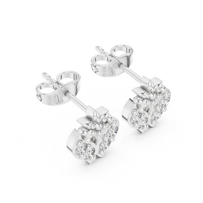 Round Cluster Lab Grown Diamond Earrings