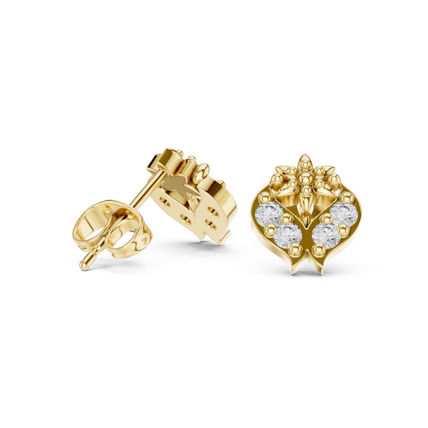 Round Cluster Lab Grown Diamond Earrings