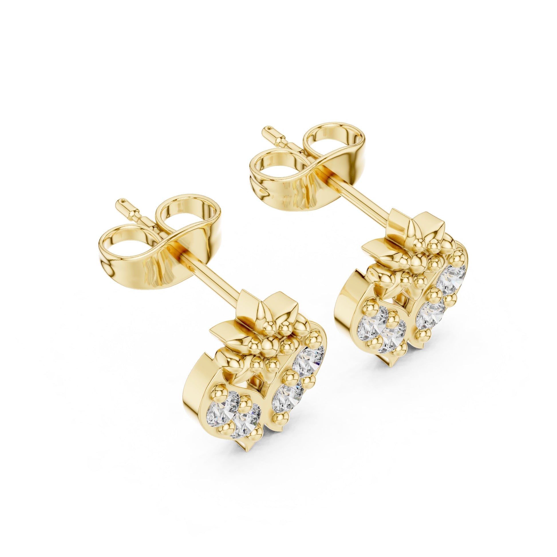Round Cluster Lab Grown Diamond Earrings