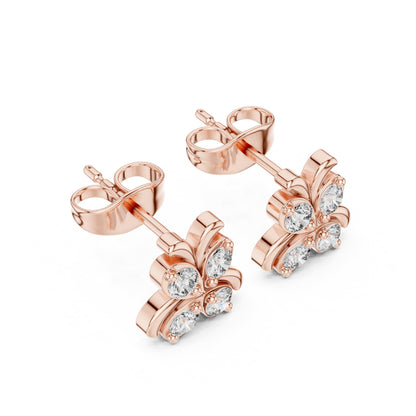 Round Cluster Lab Grown Diamond Earrings
