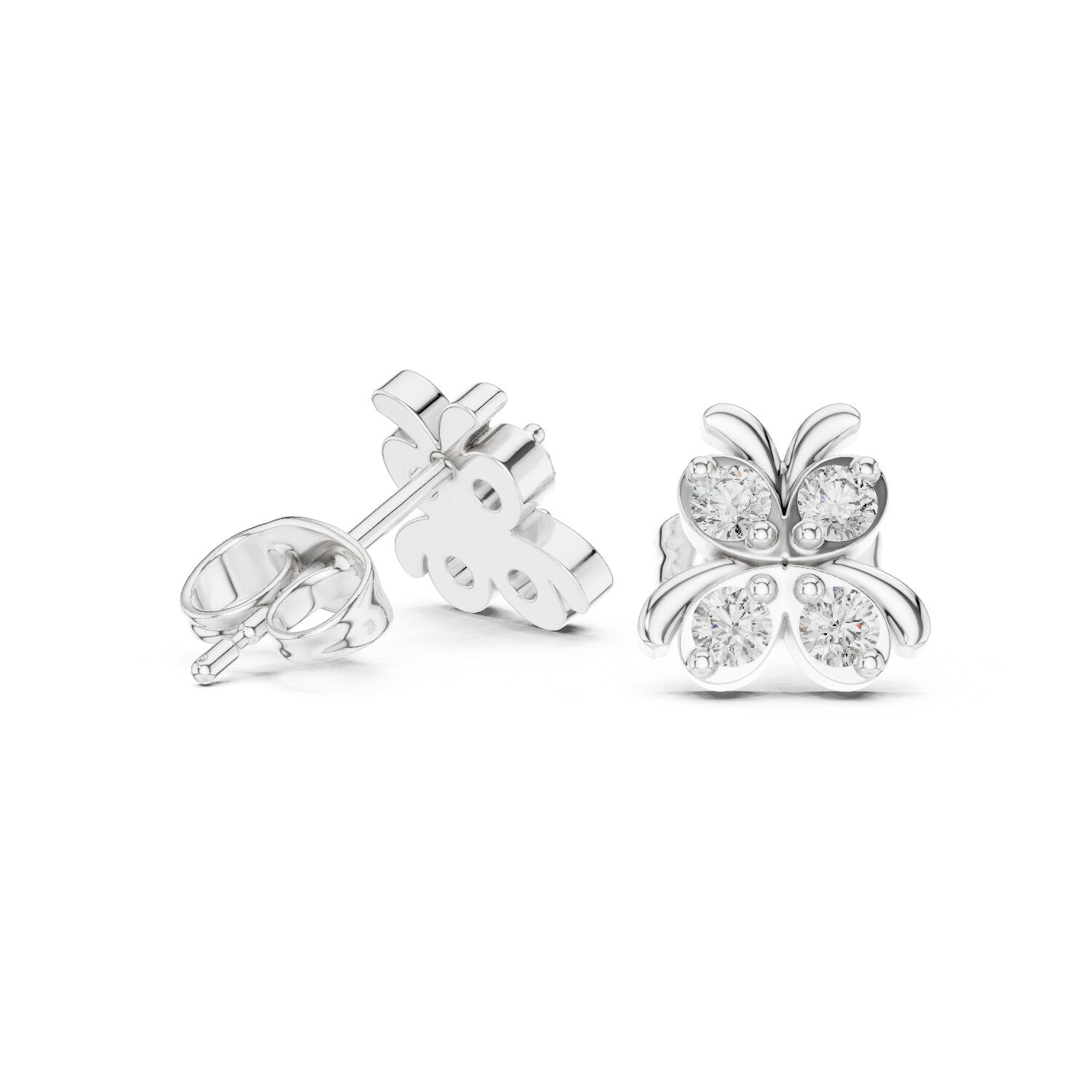 Round Cluster Lab Grown Diamond Earrings