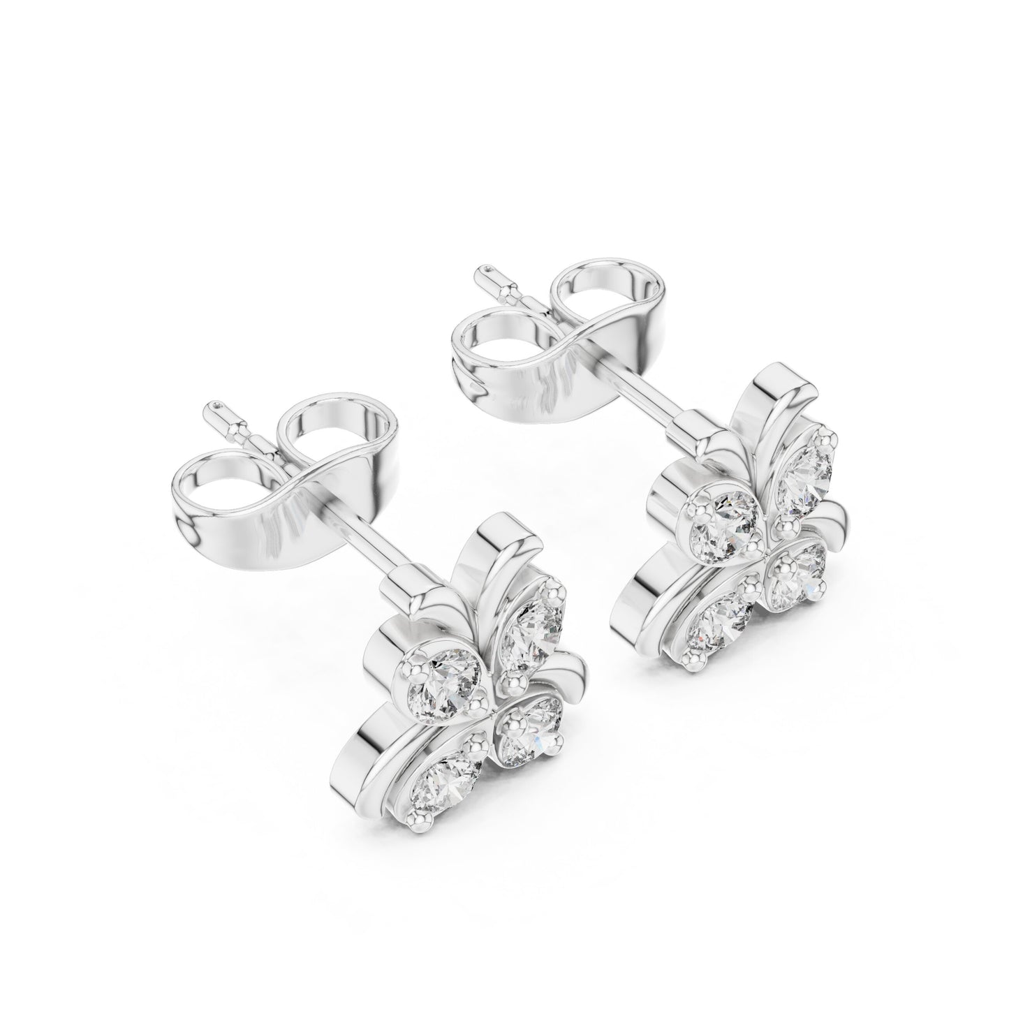 Round Cluster Lab Grown Diamond Earrings
