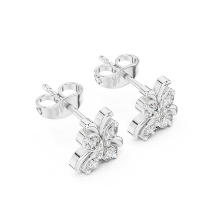 Round Cluster Lab Grown Diamond Earrings