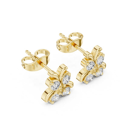 Round Cluster Lab Grown Diamond Earrings