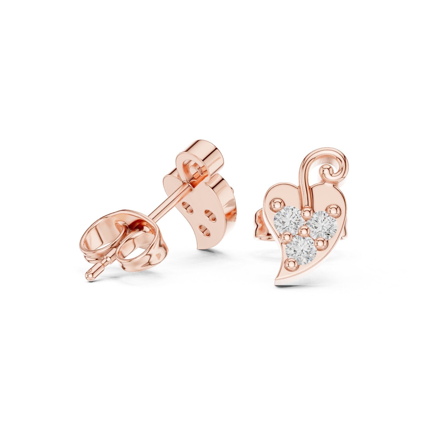 Round Stud Lab Grown Diamond Earrings